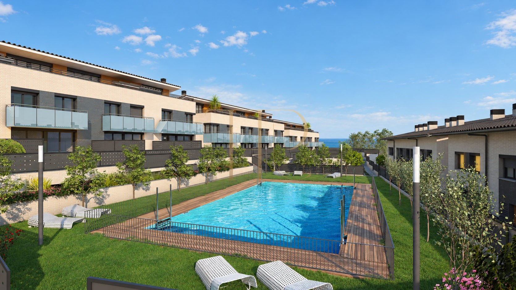 Adosado con terrazas y piscina comunitaria en Teià